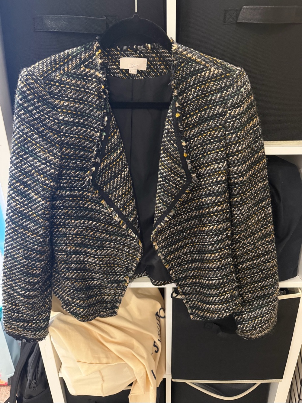 LOFT Women's Tweed Open-Front Jacket